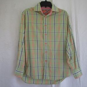 ROBERT GRAHAM Button Down Flip Cuff Green Check M